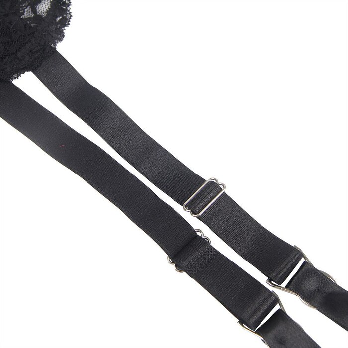 Мереживний пояс для панчіх Star Night з трусиками, чорний