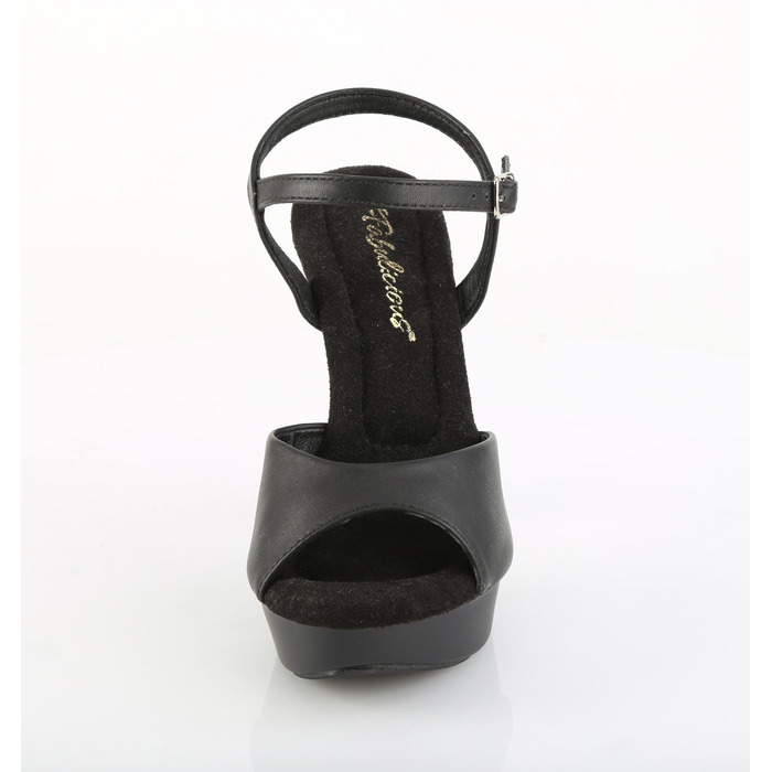 Босоніжки Cocktail-509 на підборах 5 дюймів, босоніжки з ремінцем на щиколотці 1 дюйм, чорні, з веганської шкіри