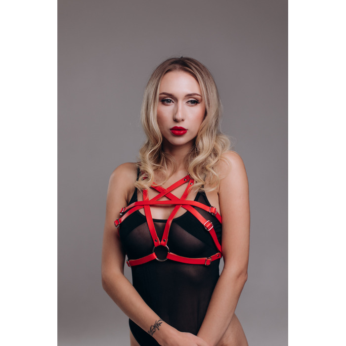 Портупея у вигляді зірки A5 Candy Hero A5 поліуретан, червона, One Size