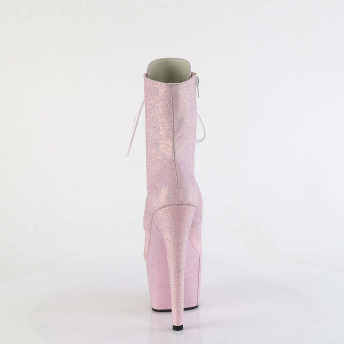 Чоботи Adore-1020SDG *7-дюймовий каблук, 2 3/4-дюймові черевики на шнурівці зпереду, блискавка збоку, ніжно-рожеві