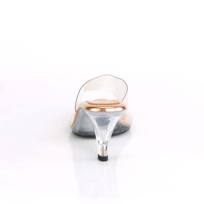 Шлёпанцы Belle-301, каблук 3 дюйма, высота стебля PF 1/8 дюйма, розовое золото/прозрачный