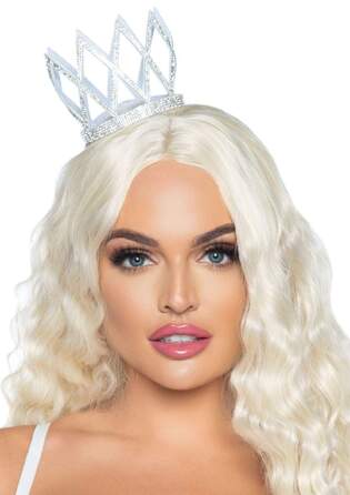 Корона Leg Avenue Faux со стразами, серебристая