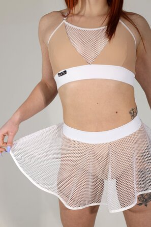 Dance Light Skirt-Shorts – Легкі шорти-спідниця для pole dance, heels та сценічних виступів - білий