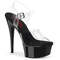 Босоніжки Pleaser Excite-608 *6 дюймів на підборах, 1 3/4 дюйма PF Comfort Width, з ремінцем на щиколотці, прозорі/чорні