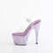 Босоніжки Pleaser Bejeweled-708RRS на підборах 7 дюймів, босоніжки з ремінцем на щиколотці 2 3/4 дюйма, з ремінцем PF, з полімерної резини, прозорі/фіолетові