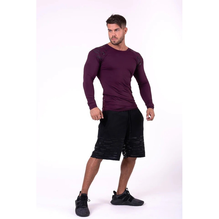 Чоловічий лонгслів Nebbia Hero Compression Shirt 146 Burgundy Bordo