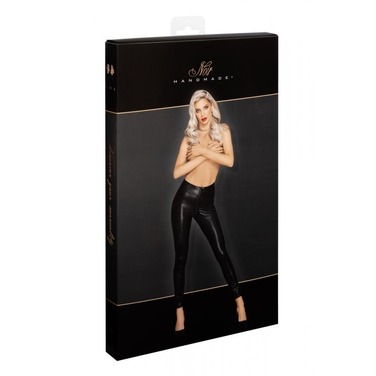 Леггинсы сексуальные со змеиным принтом XL F274 Noir Handmade, черные