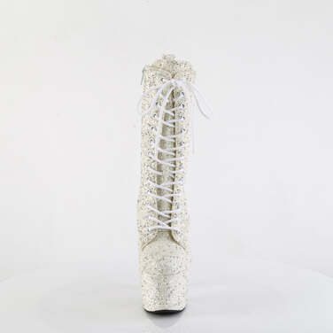 Ботинки Adore-1040GR *7 дюймов, каблук, 2 3/4 дюйма, шнуровка спереди, молния сбоку, белые