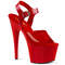 Босоніжки Pleaser Adore-708N на підборах 7 дюймів, з ремінцем на щиколотці 2 3/4 дюйма, червоні
