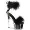 Босоножки Pleaser Adore-724F, каблук 7 дюймов, манжета на щиколотке из меха марабу PF 2 3/4 дюйма, молния сзади, прозрачный/черный