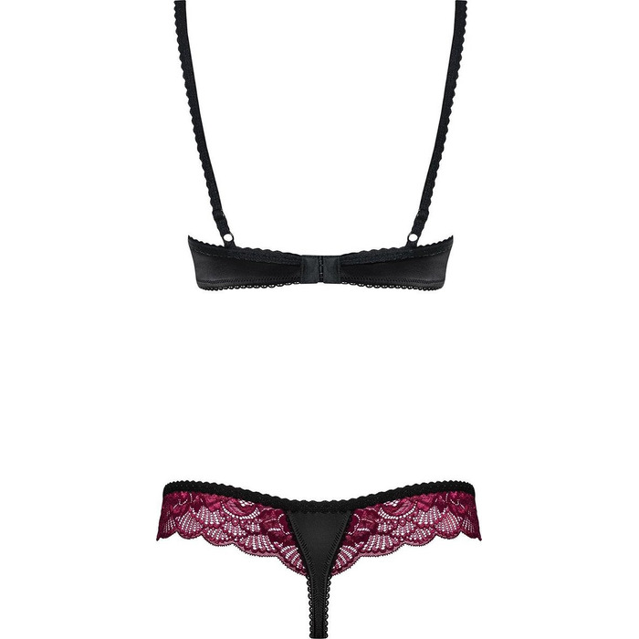 Комплект эротического белья Obsessive 842-SET-5 бордовый, S/M