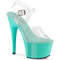 Босоножки Pleaser Adore-708, каблук 7 дюймов, ремешок на щиколотке шириной 2 3/4 дюйма, прозрачный/голубой