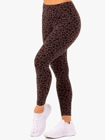 Леггинсы Ryderwear Adapt High Waisted Scrunch Leggings - Chocolate Leopard