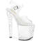 Босоножки Pleaser Enchant-708RS, каблук 8 дюймов, ремешком на щиколотке шириной 3 3/4 дюйма, с ремешком на подошве из PF, с RS на подошве из PF, прозрачные