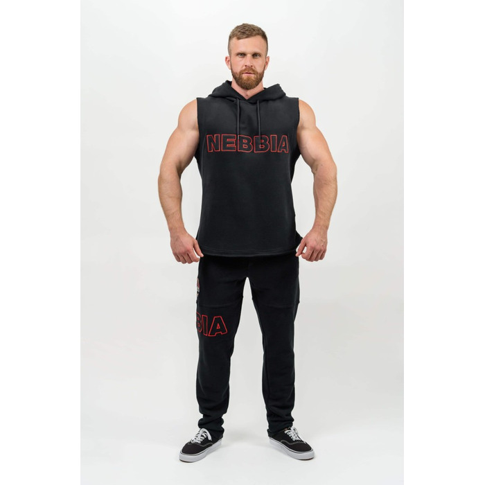Безрукавка Nebbia Sleeveless Hoodie Sweatshirt IRON BEAST Black 710