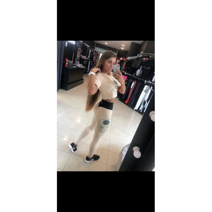 Топ Fitzona Shirt Beige Tee Short Sleeve