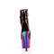 Чоботи Pleaser Adore-1018RC-02 *7 дюймів на підборах, 2 3/4 дюйма з відкритим носком/щиколоткою ззаду, з блискавкою збоку, чорні/різнокольорові