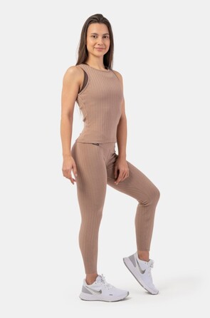 Легінси Organic Cotton Ribbed High-Waist Leggings 405 Brown