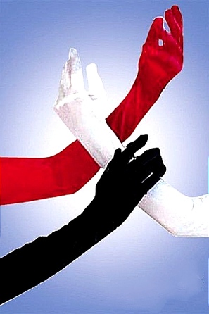 Атласные перчатки длинные до локтя Sunspice, красный