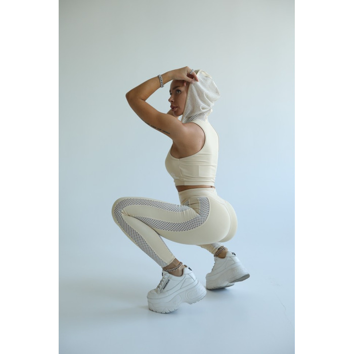 Спортивный топ Fitzona Beige с поддержкой для йоги и фитнеса