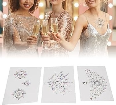 Прикраси для грудей та бікіні зі стразами Flamboyant від Bijoux Indiscrets, сріблясто-чорні