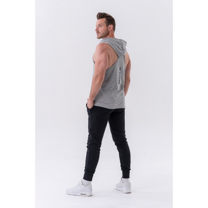 Майка Nebbia Fitness Tank top with a hoodie Light Grey 323