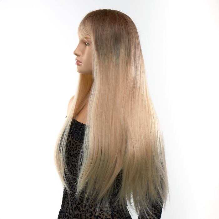 Парик прямый с челкой Fetish Hair омбре блонд, 60 см
