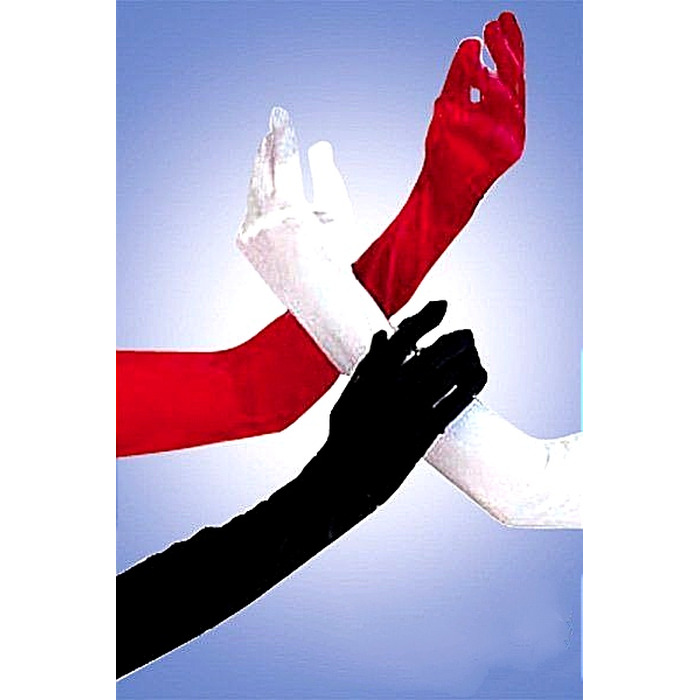 Атласные перчатки длинные до локтя Sunspice, красный