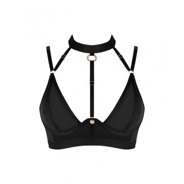 Бюстгальтер с чокером Obsessive Brasica черный, XS/S