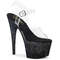 Босоніжки Pleaser Adore-708SS на підборах 7 дюймів, з ремінцем на щиколотці 2 3/4 дюйма, прозорі/чорні
