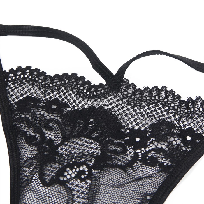 Стринги кружевные Star Night, чёрные, S
