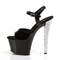 Босоніжки Pleaser Sky-309CHRS на підборах 7 дюймів, з ремінцем на щиколотці 2 3/4 дюйма, чорні/срібні