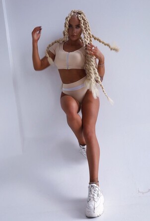 Купальні трусики Fitzona BEIGE SWIMSUIT PANTS WITH WHITE DETAIL