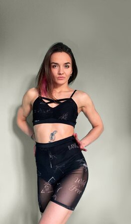 Шорти Velo Tattoo з Сітки з Високою Посадкою для Pole Dance, Yoga та Heels Тренувань - чорний