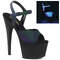 Босоніжки Pleaser Adore-709REFL *7 дюймів на підборах, 2 3/4 дюйма з ремінцем на щиколотці, зелені/чорні