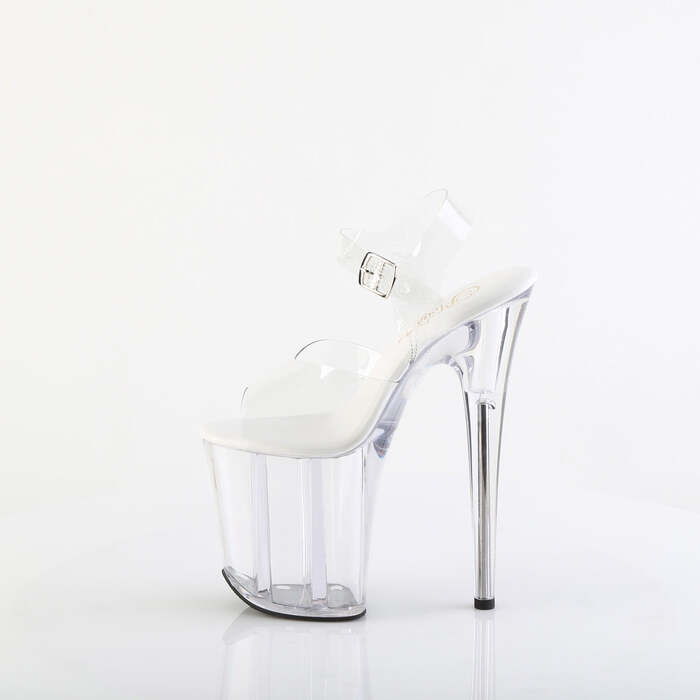 Босоніжки Flamingo-808VL на підборах 8 дюймів, 4 дюйми PF, повністю веганські босоніжки з ремінцем на щиколотці, прозорі