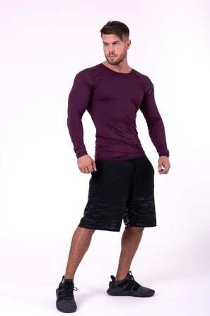 Чоловічий лонгслів Nebbia Hero Compression Shirt 146 Burgundy Bordo