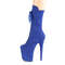 Чоботи Pleaser Flamingo-1050FS *8-дюймовий каблук, 4-дюймові черевики зі шнурівкою спереду до середини ікри, з бічної блискавки, сині