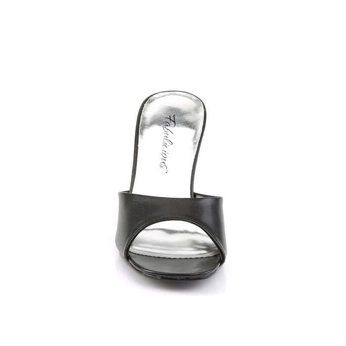 Шльопанці Romance-301-2 **Чорні шльопанці на квадратному каблуці 3 1/4 дюйма