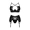 Комплект латексний з поясом для панчох Obsessive Norides 3-pcs set XS/S