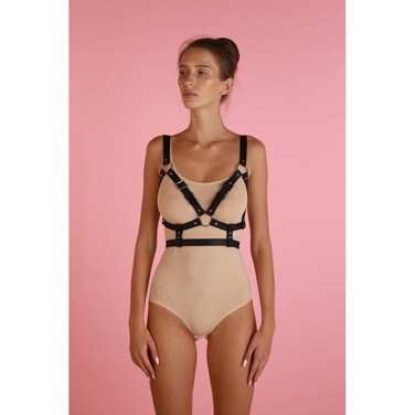 Портупея Candy Hero'Chst4' Black, натуральна шкіра, чорний