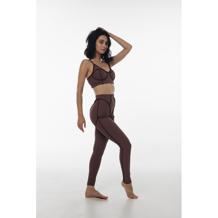 VIBE — Легінси З Рельєфами та Поясом Для Pole Dance, Heels Та Студійних Тренувань - капучино