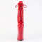 Boots Pleaser Forbidden-1020, 11 дюймов, без каблука, 6 1/4 дюйма, PF, шнуровка спереди, молния внутри, красные лакированные ботинки
