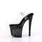 Босоніжки Pleaser Enchant-708LT-PINWHEEL *8-дюймовий каблук, 3 3/4-дюймовий ремінець на щиколотці з підсвічуванням та світлодіодним підсвічуванням PF, прозорі/чорно-сріблясті блискітки