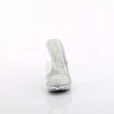 Шлепанцы Cocktail-501SDT, каблук 5 дюймов, 2,5 см, PF-слайды со стразами, прозрачные