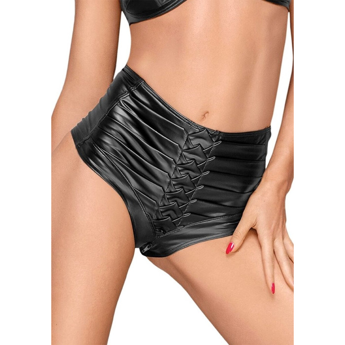 Трусы-шорты с декоративными складками Noir Handmade F176 черные, L