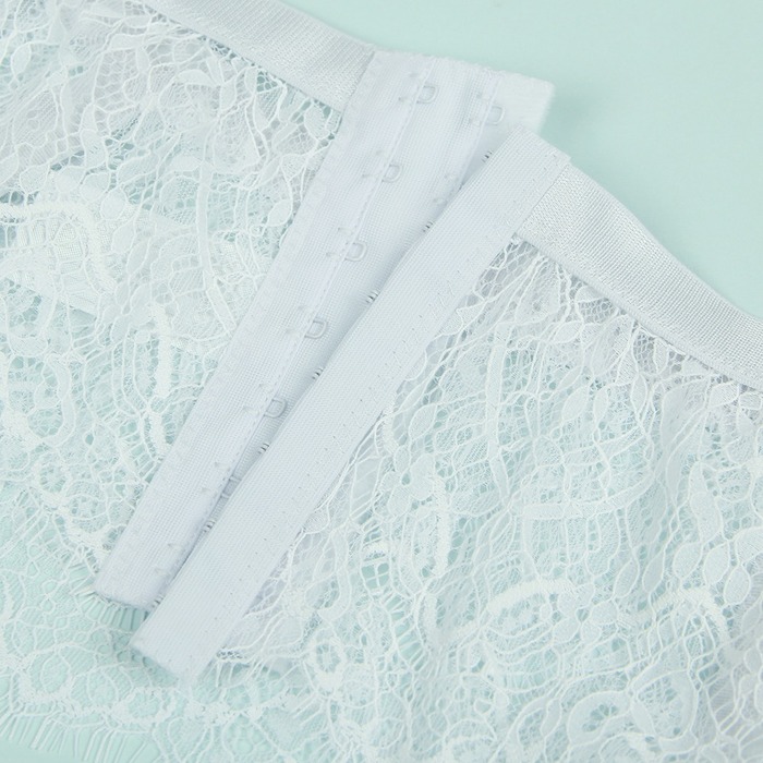 Комплект кружевной Star Night, пояс для чулок+трусики стринги, белый