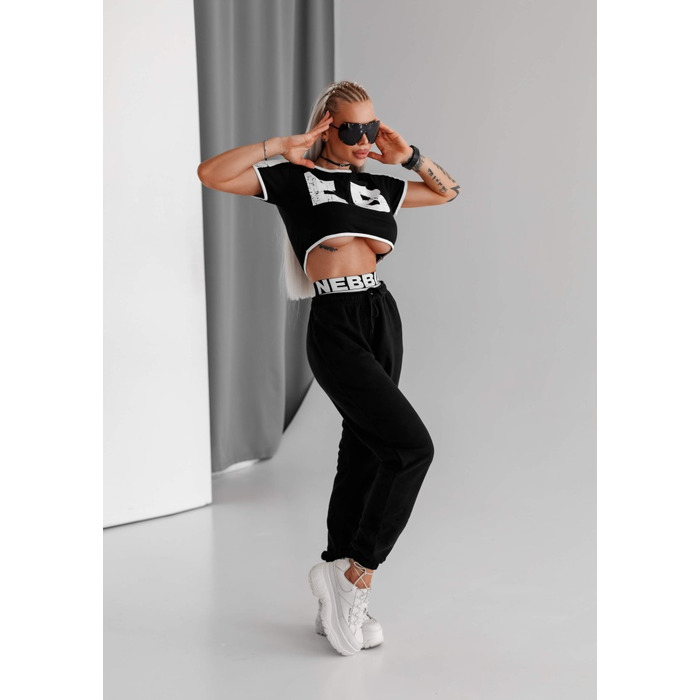 Топ Nebbia Oversized crop top GAME ON Black 610