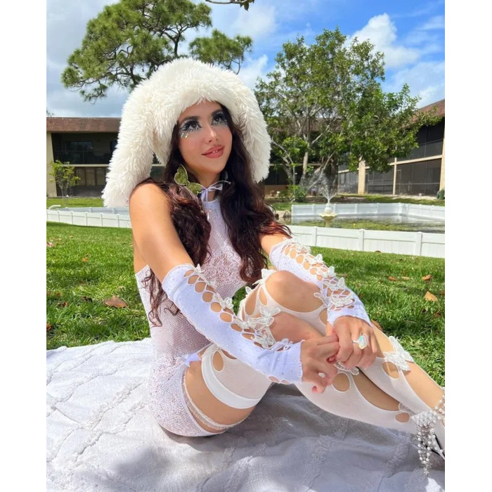 Мини платье в стразах Leg Avenue, белый O\S