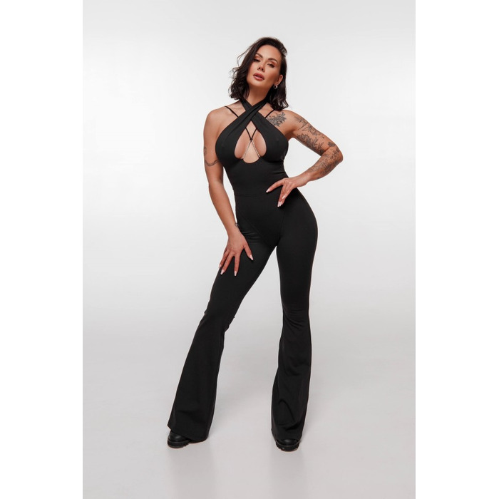 Комбінезон розкльошений Fitzona Black Flared Jumpsuit 4279776B
